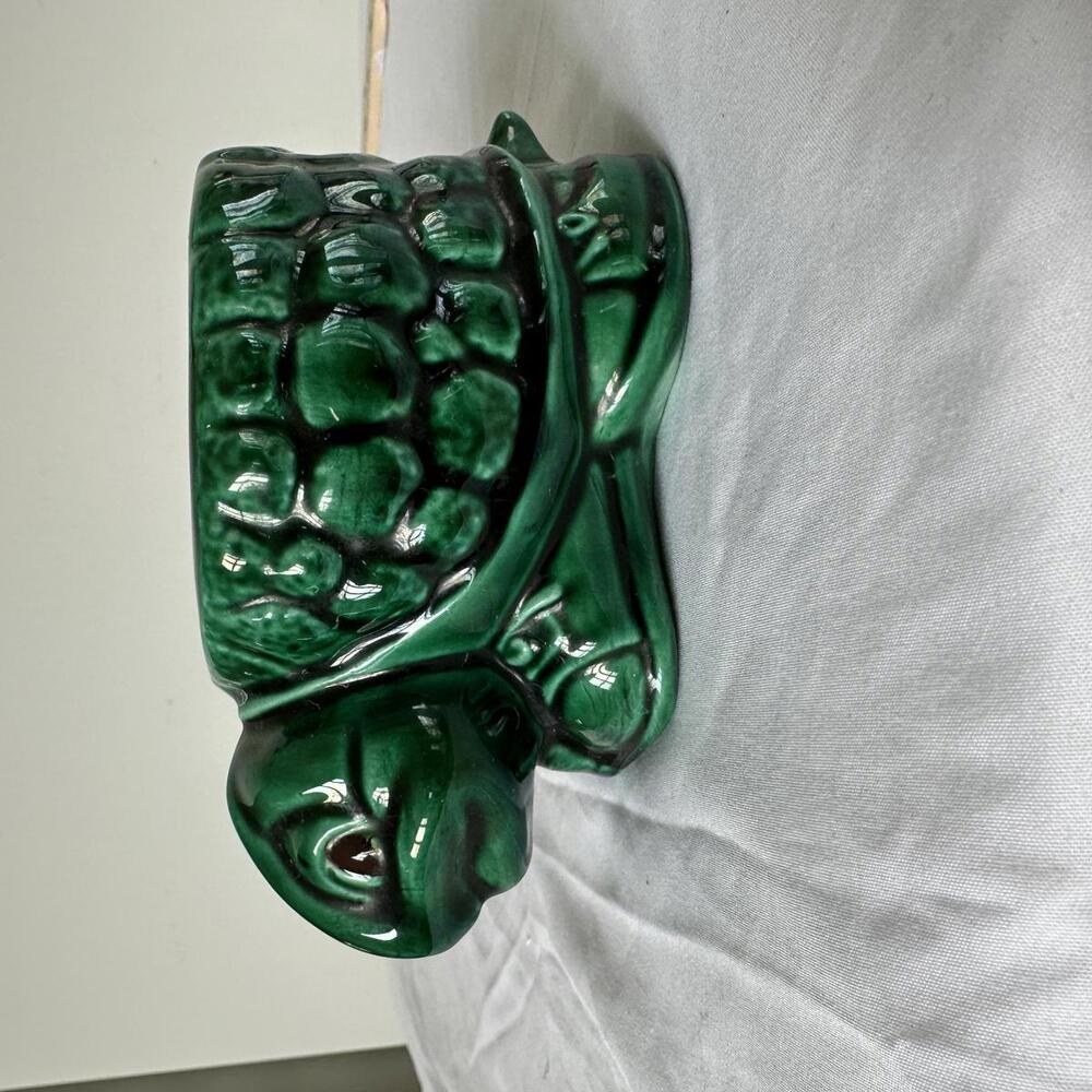 Vtg Sassy Side-Eye Turtle In Sneakers 2 Piece Planter Hand Painted MCM